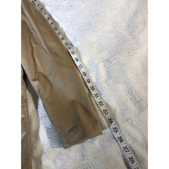 Pamela McCoy Women's Vintage Y2K Taupe Leather Blazer Duster - Picture 8 of 8